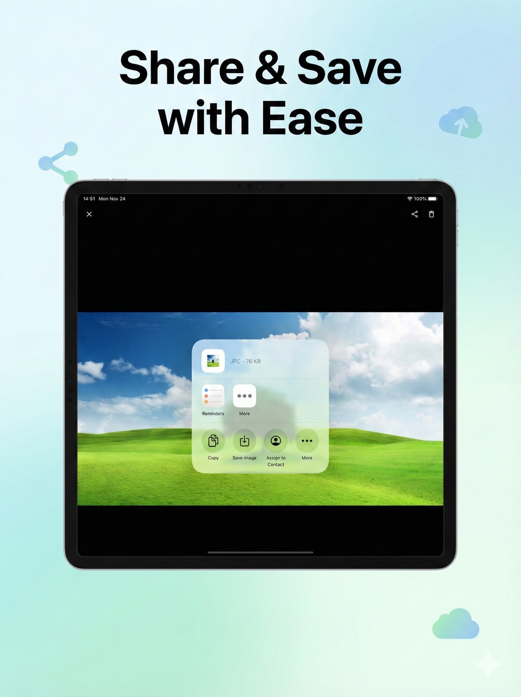 Noton Scanner iPad - Share sheet