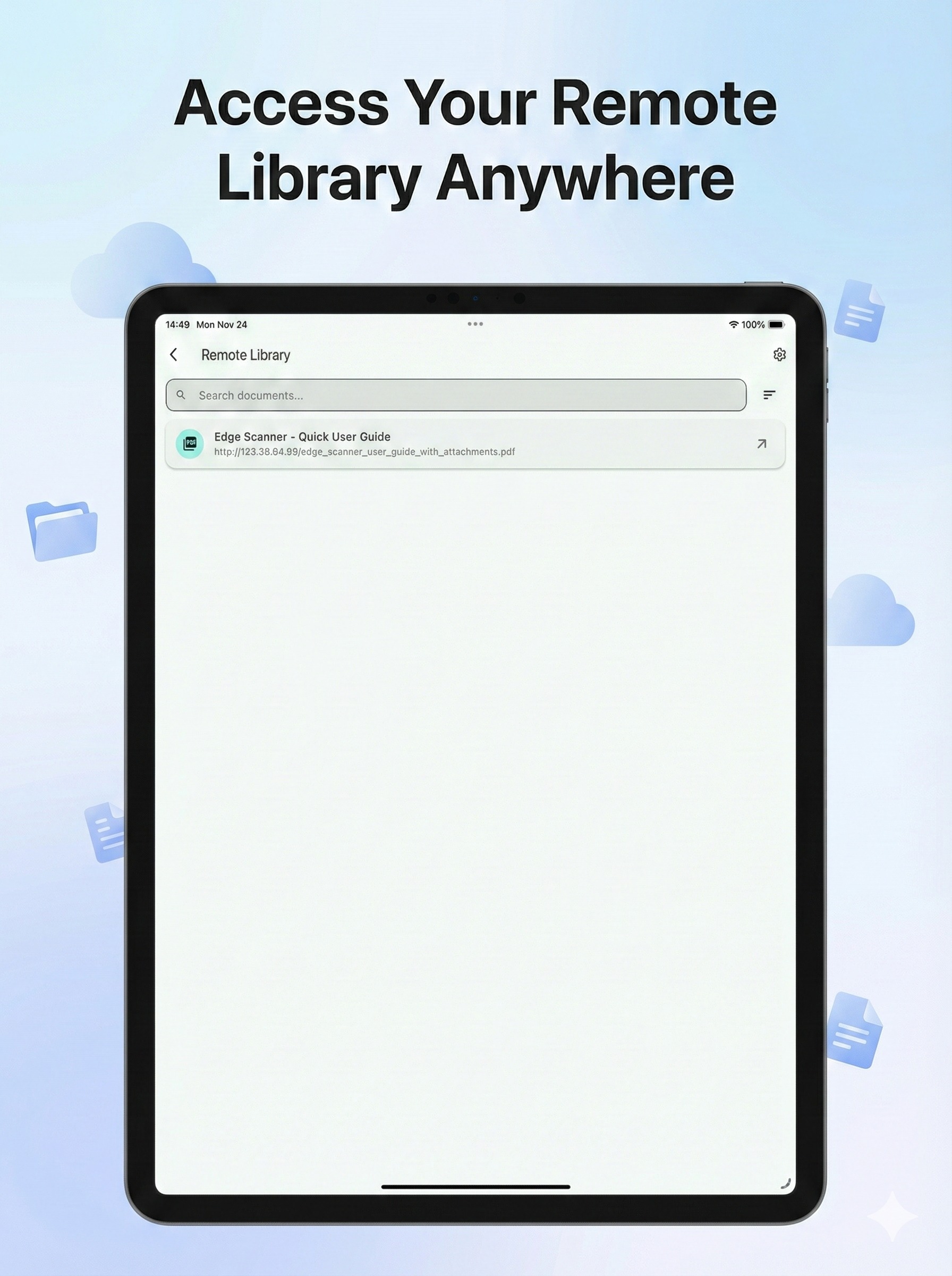 Noton Scanner iPad - Remote Library