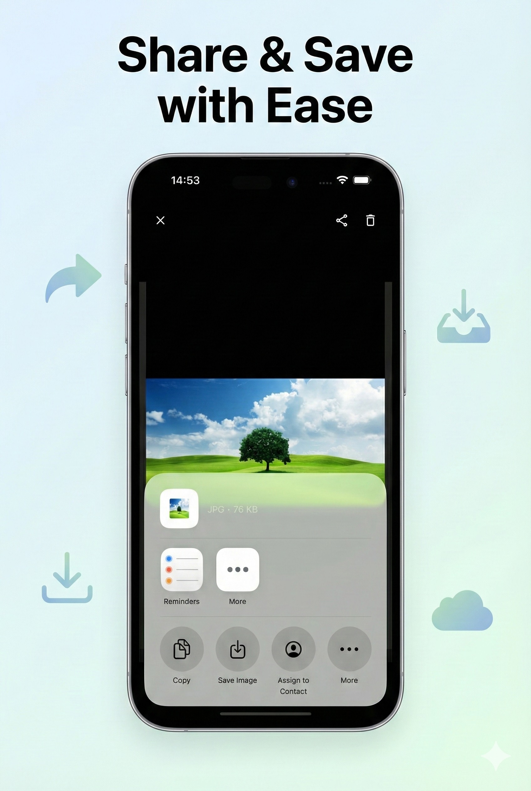 Noton Scanner iPhone - Share sheet
